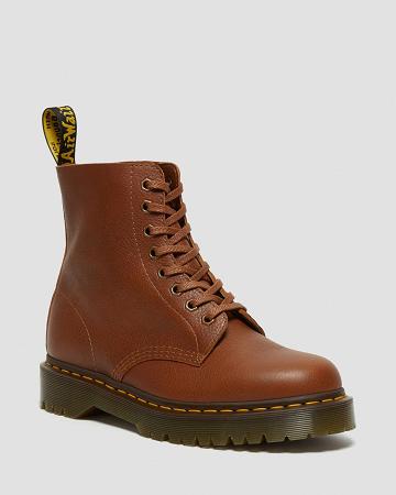 Men's Dr Martens 1460 Pascal Bex Leather Lace Up Boots Brown | AU 523PJJ